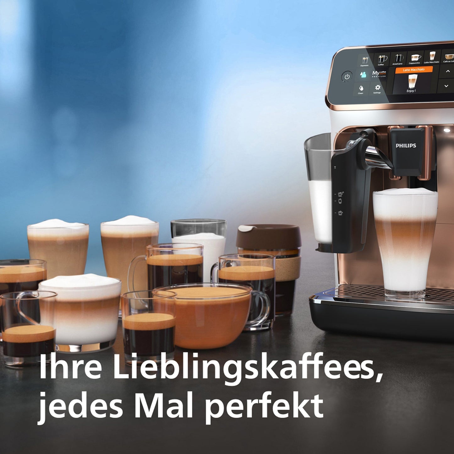 Kaffeevollautomat 5400 Series EP5443/70 LatteGo Milchsystem, AquaClean Filter, 12 Kaffeespezialitäten, 4 Benutzerprofilen - Weiß